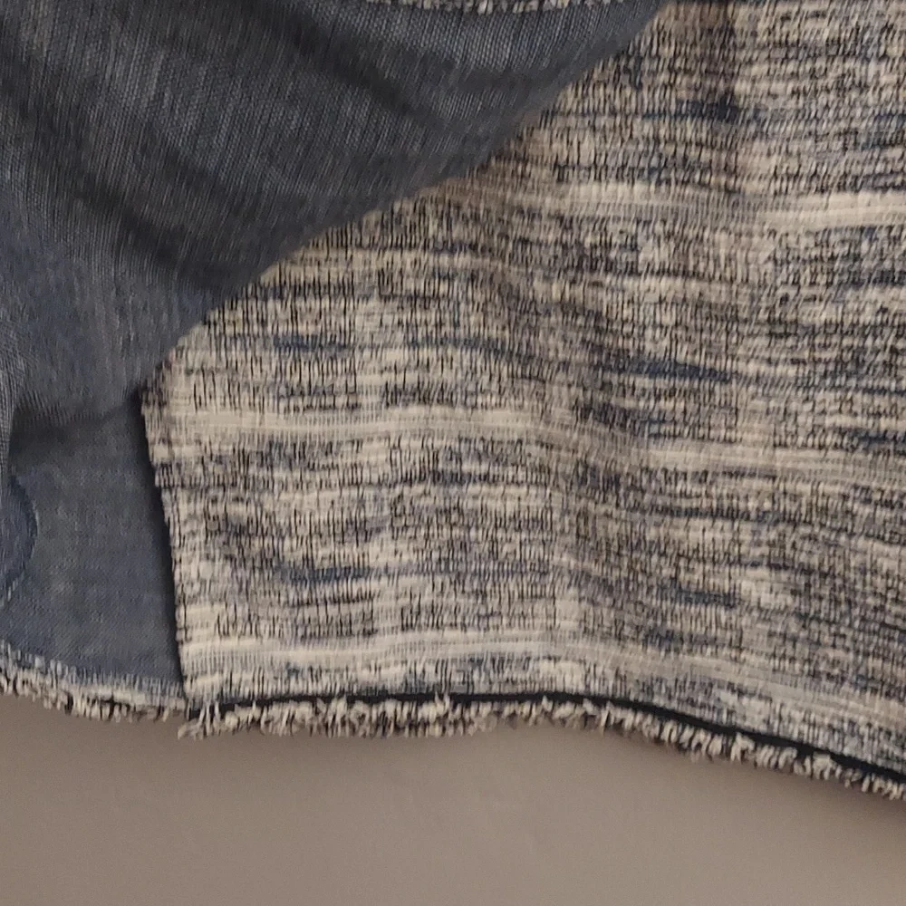 MAX STUDIO Chic Navy/White Tweed Mini Faux Wrap Skirt - Picture 7 of 12